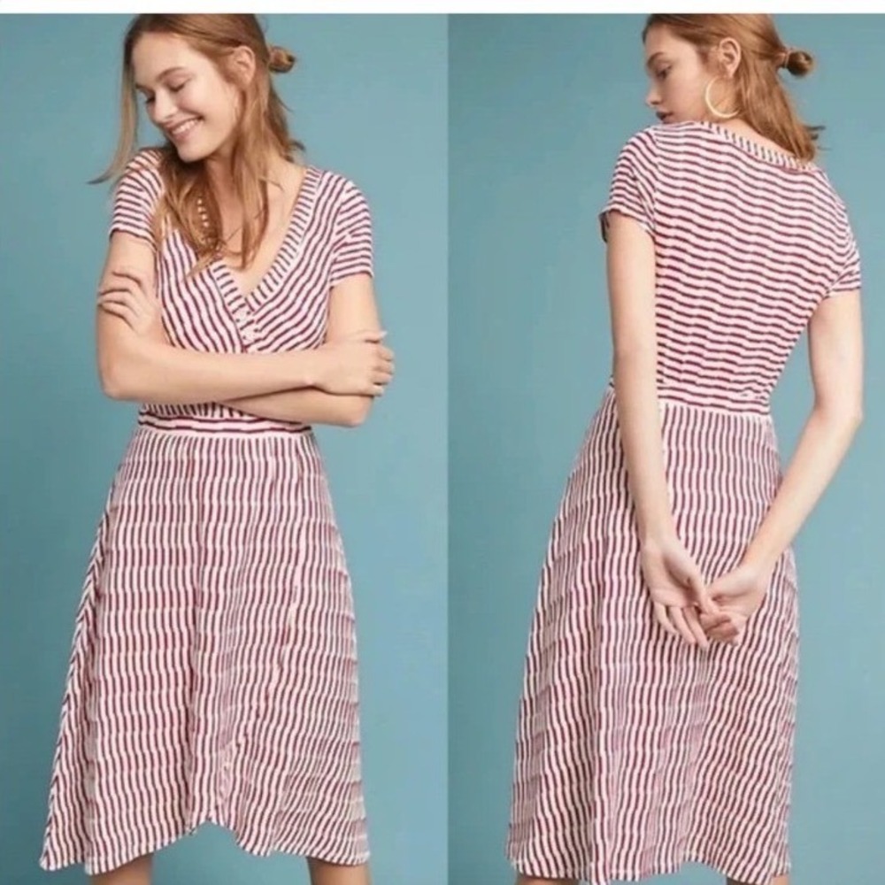 ANTHROPOLOGIE Maeve Paladino Textured‎ Wrap Dress Size XL